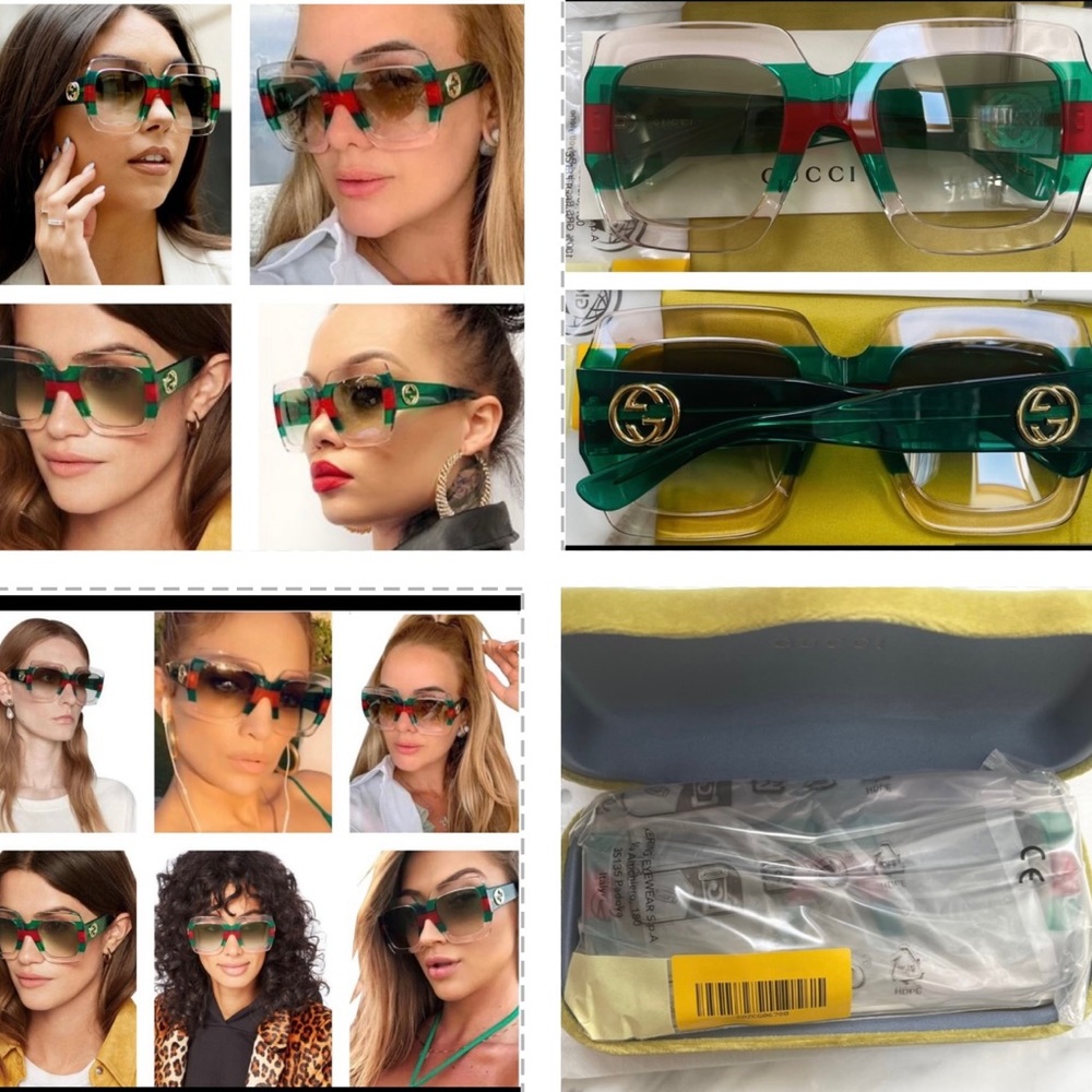 GUCCI MULTI GREEN SUNGLASSES FROM THE URBAN COLLECTION AS SEEN ON J LO & CELEBS - Picture 15 of 16